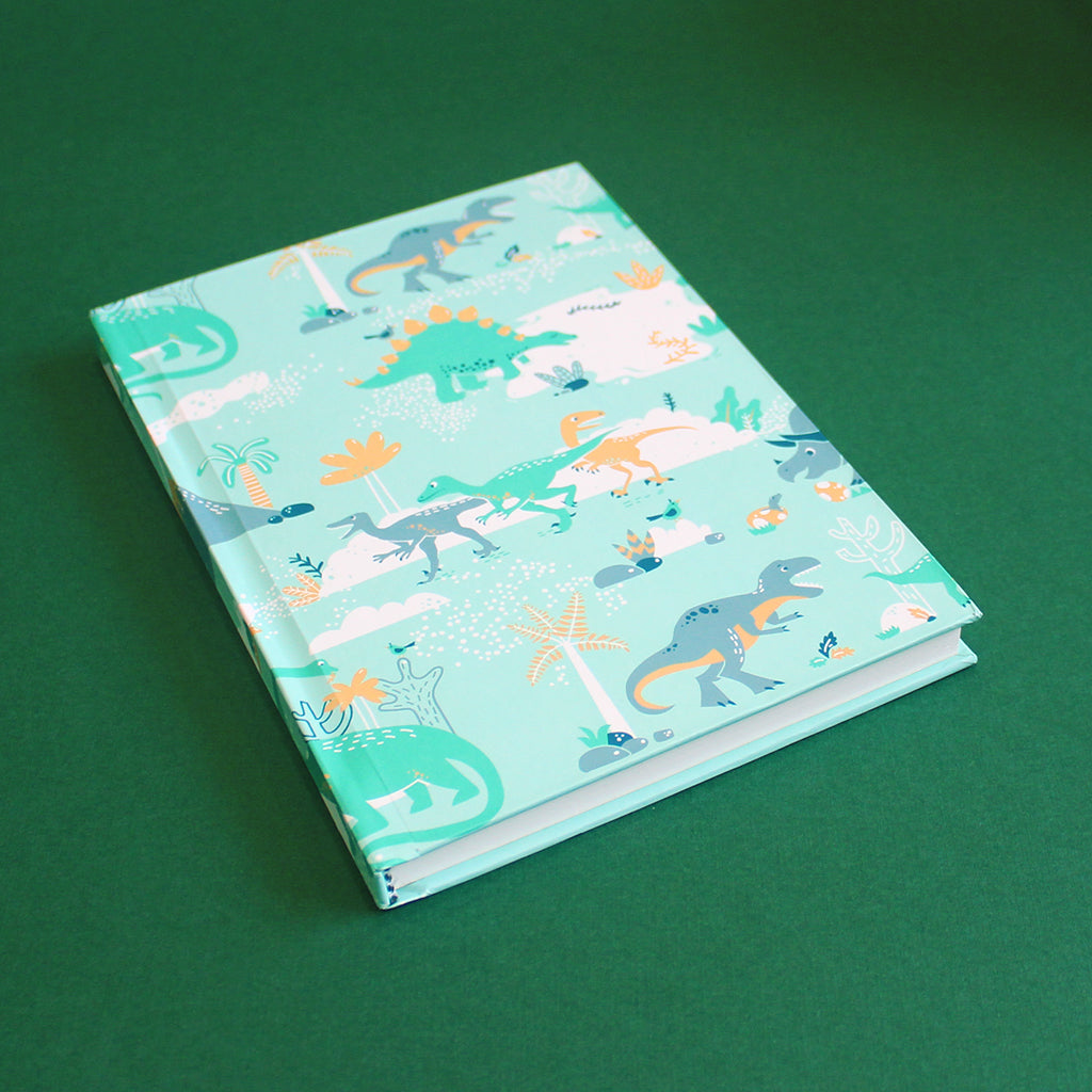 Dinosaurs Themed A5 Hardbound Notebook Ruled Pages (Can Be Personalised)