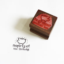 Load image into Gallery viewer, Personalised Wooden Name Stamp - Piggy Bank
