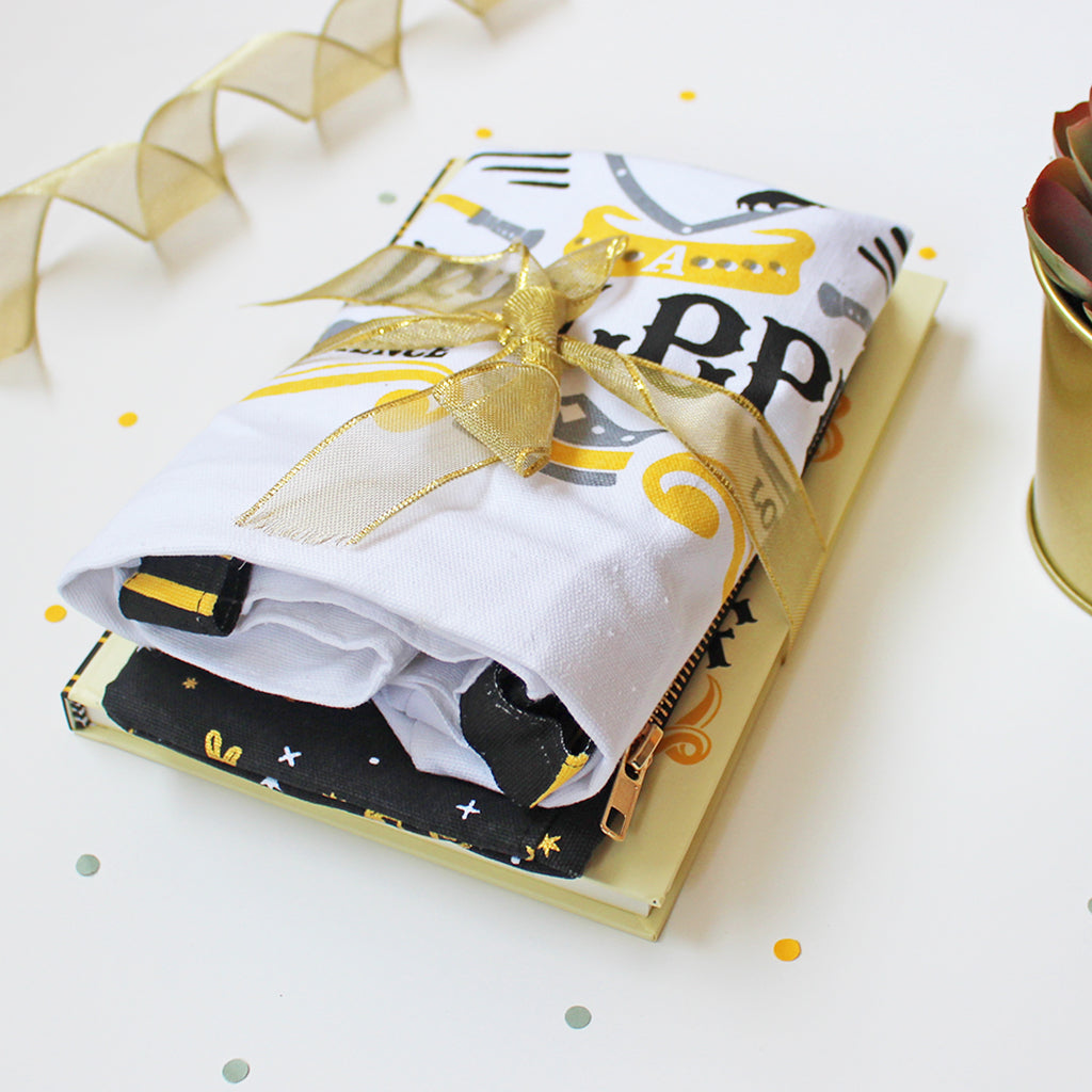 Official Harry Potter Hufflepuff House Themed Curated Gift Hamper - Set of Tote Bag, Pouch & Notebook