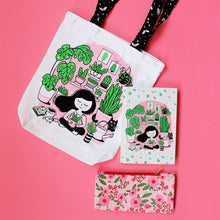 Load image into Gallery viewer, Crazy Plant Lady Themed Curated Gift Hamper - Set of Tote Bag, Pouch &amp; Notebook
