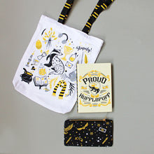 Load image into Gallery viewer, Official Harry Potter Hufflepuff House Themed Curated Gift Hamper - Set of Tote Bag, Pouch &amp; Notebook
