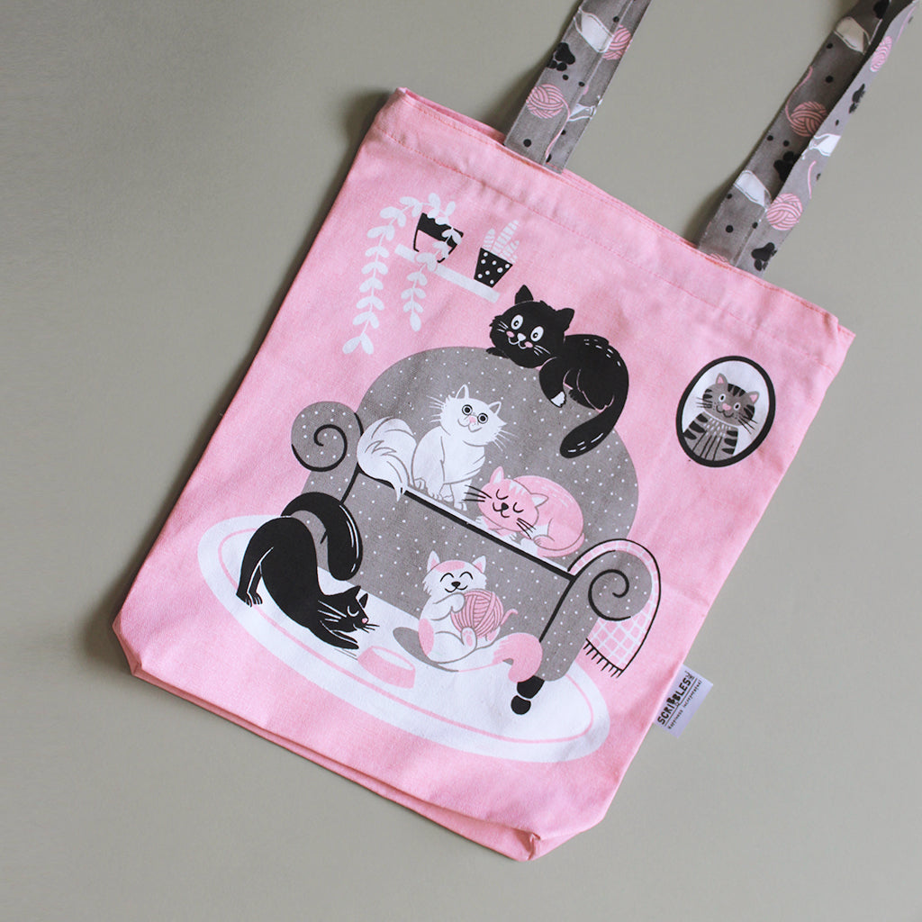 Tote Bag for Women Front/Back Canvas Zippered Tote Bag Shopping Bag Carry Bag Multipurpose Bag - Cats (Can be Personalised)