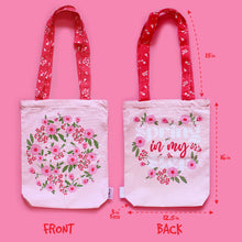 Load image into Gallery viewer, Tote Bag for Women Front/Back Canvas Zippered Tote Bag Shopping Bag Carry Bag Multipurpose Bag - Pink Spring Flower (Can be Personalised)
