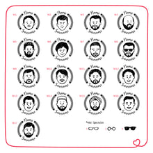 Load image into Gallery viewer, Personalised Single Face Rubber Stamp with Wooden Mount - Men (Ready Face Template)
