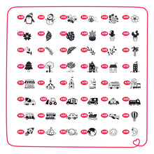Load image into Gallery viewer, Mini Icon Rubber Stamps with Wooden Mount for Craft and Packaging - Set of 4/12
