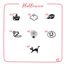 Load image into Gallery viewer, Mini Icon Rubber Stamps with Wooden Mount for Craft and Packaging - Set of 4/12
