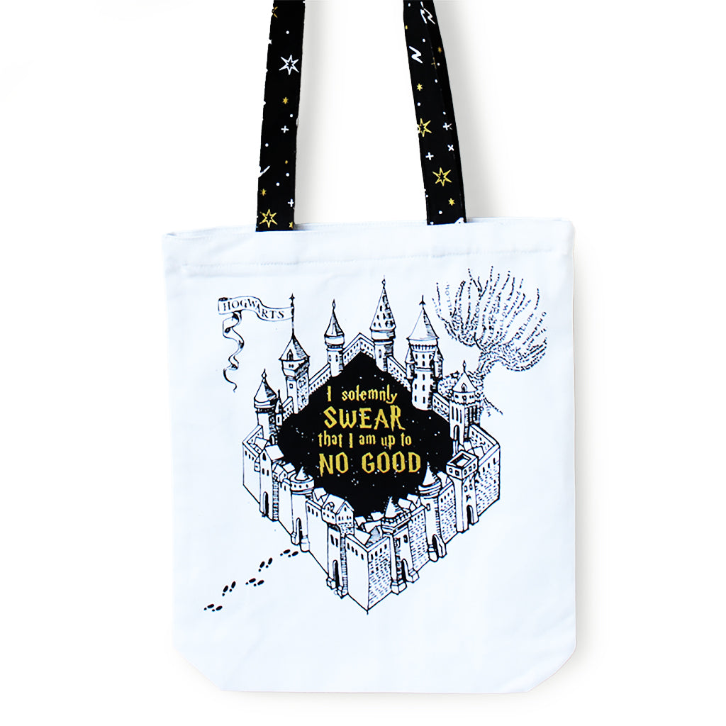 Official Harry Potter Illustrated Front/Back Canvas Zippered Tote Bag  - Marauders (Can be Personalised)