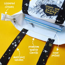 Load image into Gallery viewer, Official Harry Potter Illustrated Front/Back Canvas Zippered Tote Bag  - Hogwarts (Can be Personalised)
