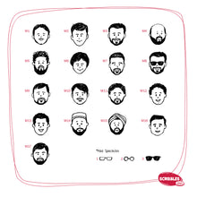 Load image into Gallery viewer, Personalised Couple Face Rubber Stamp with Wooden Mount - Ready Face Templates
