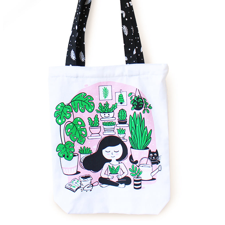 Illustrated Front/Back Canvas Zippered Tote Bag - You Grow Girl (Can be Personalised)